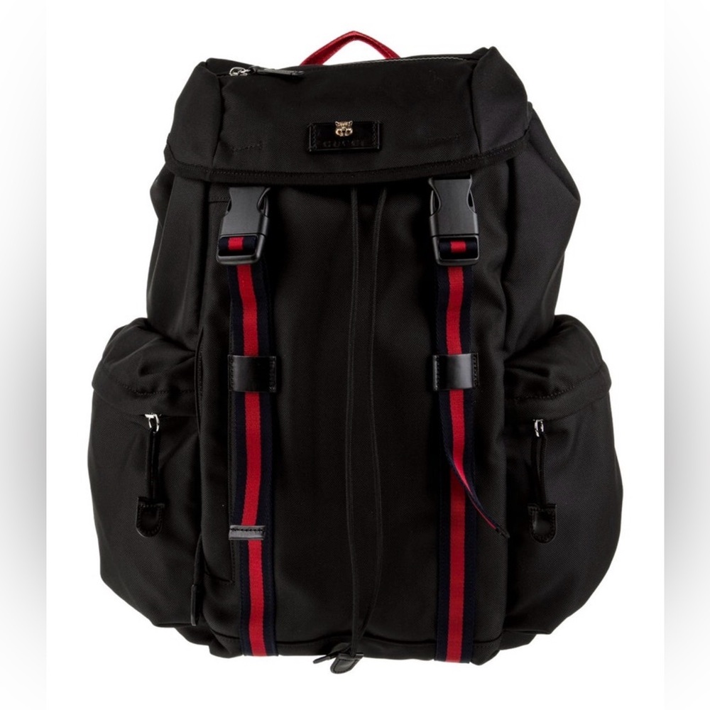 Gucci Black Backpack with Red Accents